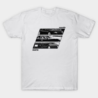 Mazda Miata MX-5 NA Black 'N White Archive 2 T-Shirt